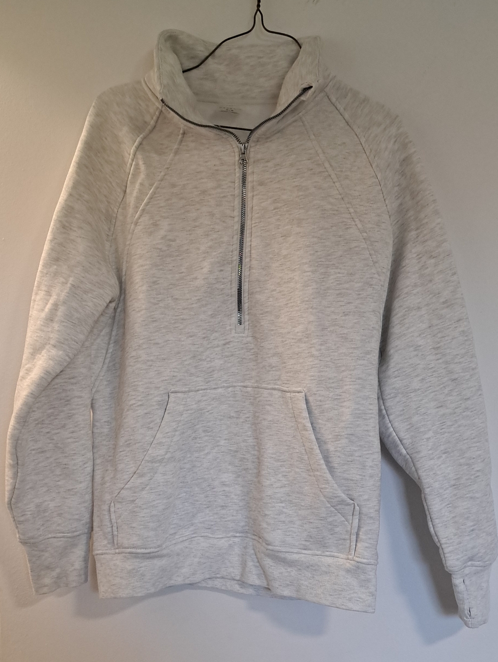 DANSKIN Womens Light Heather Gray Half-Zip Pullover Sweatshirt